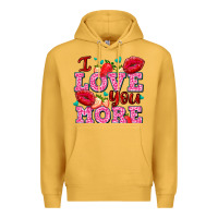 Mustard i love you more with lips and strawberry Premium Hoodie - AdoDesignShop