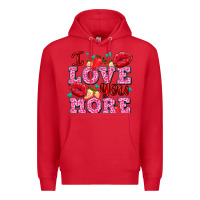 Red i love you more with lips and strawberry Premium Hoodie - AdoDesignShop