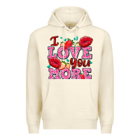 Sandshell i love you more with lips and strawberry Premium Hoodie - AdoDesignShop