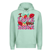 Seafoam i love you more with lips and strawberry Premium Hoodie - AdoDesignShop