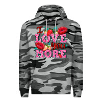 Slate Camo i love you more with lips and strawberry Premium Hoodie - AdoDesignShop