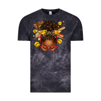 Cloud Black softball afro messy bun Vintage Tee - texasbilliewilder