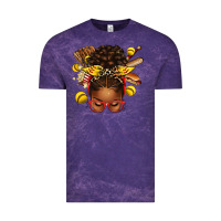 Cloud Purple softball afro messy bun Vintage Tee - texasbilliewilder