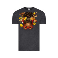 Vintage Black softball afro messy bun Vintage Tee - texasbilliewilder