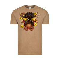 Vintage Coffee softball afro messy bun Vintage Tee - texasbilliewilder