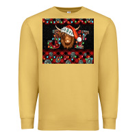 Antique Gold joy shaggy cow christmas Premium Sweatshirt - Jasminsmagicworld