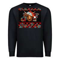 Black joy shaggy cow christmas Premium Sweatshirt - Jasminsmagicworld