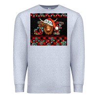 Heather Grey joy shaggy cow christmas Premium Sweatshirt - Jasminsmagicworld