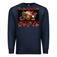 Navy joy shaggy cow christmas Premium Sweatshirt - Jasminsmagicworld