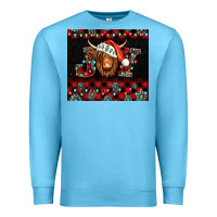 Ocean Blue joy shaggy cow christmas Premium Sweatshirt - Jasminsmagicworld
