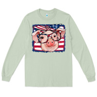 Matcha american flag pig Long Sleeve Tee - RanaPortraitStore