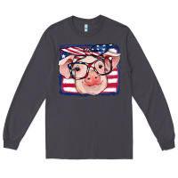 Smoke american flag pig Long Sleeve Tee - RanaPortraitStore