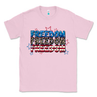 Bubblegum Pink Freedom freedom freedom 4th of july Classic Tee - CowGirlArtShop