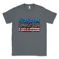 Charcoal Heather Freedom freedom freedom 4th of july Classic Tee - CowGirlArtShop