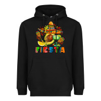 Black fıesta with avocado and sombrero Heavyweight Hoodie - AdoDesignShop