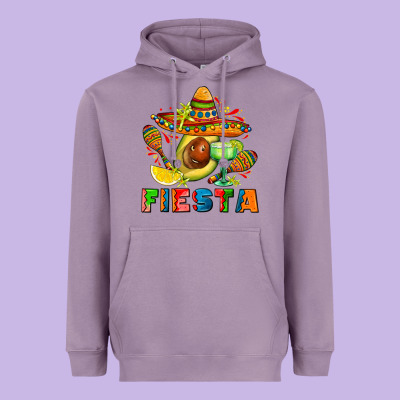 Fıesta With Avocado And Sombrero Heavyweight Hoodie Designed By Adodesignshop