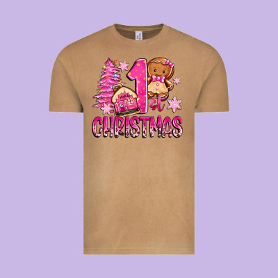 1st Christmas Gingerbread Girl Vintage Tee Designed By Zillion Design Studio
