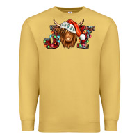 Antique Gold joy christmas shaggy cow Premium Sweatshirt - Jasminsmagicworld