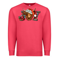Cardinal joy christmas shaggy cow Premium Sweatshirt - Jasminsmagicworld