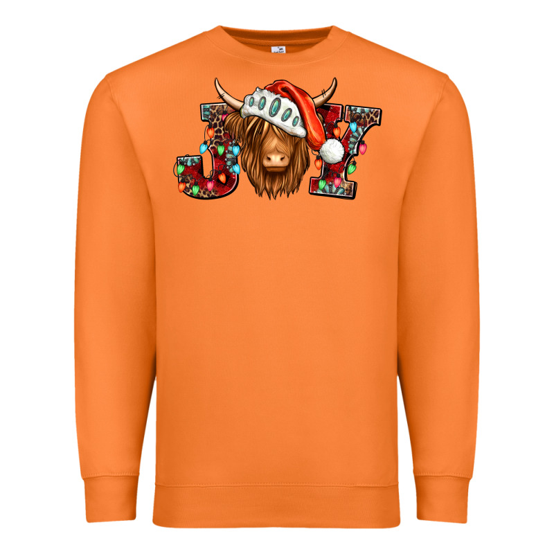 Joy Christmas Shaggy Cow Premium Sweatshirt by Jasminsmagicworld | Teevron