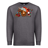 Charcoal Heather joy christmas shaggy cow Premium Sweatshirt - Jasminsmagicworld