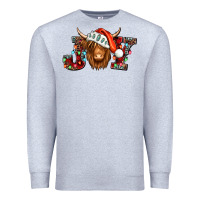 Heather Grey joy christmas shaggy cow Premium Sweatshirt - Jasminsmagicworld