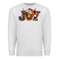 Oatmeal Heather joy christmas shaggy cow Premium Sweatshirt - Jasminsmagicworld