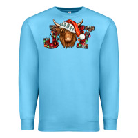 Ocean Blue joy christmas shaggy cow Premium Sweatshirt - Jasminsmagicworld