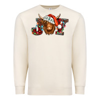 Sandshell joy christmas shaggy cow Premium Sweatshirt - Jasminsmagicworld