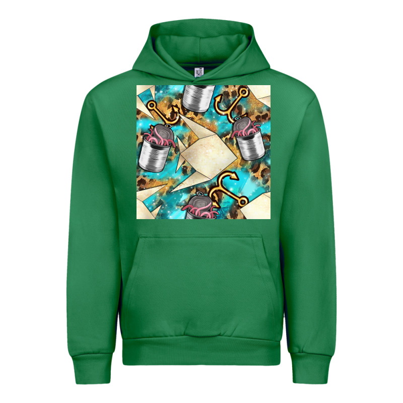 Paper Fish And Canned With Anchor Seamless Pattern Pbs Urban Hoodie by BundleAndBundleShop | Teevron