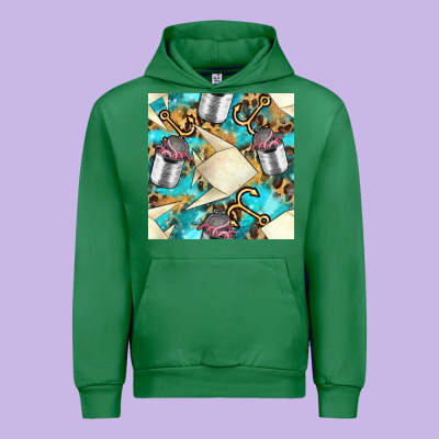 Paper Fish And Canned With Anchor Seamless Pattern Pbs Urban Hoodie Designed By Bundleandbundleshop