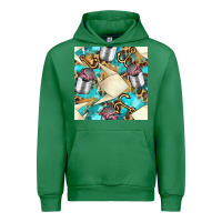 Emerald Paper Fish And Canned With Anchor Seamless Pattern Pbs Urban Hoodie - BundleAndBundleShop