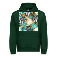 Forest Green Paper Fish And Canned With Anchor Seamless Pattern Pbs Urban Hoodie - BundleAndBundleShop