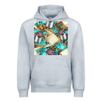 Heather Grey Paper Fish And Canned With Anchor Seamless Pattern Pbs Urban Hoodie - BundleAndBundleShop