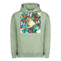 Pigment Oil Green Paper Fish And Canned With Anchor Seamless Pattern Pbs Urban Hoodie - BundleAndBundleShop