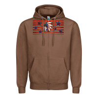 Chestnut patriotic native american headdress 16oz libbey cup Zipper Hoodie - HRA Design Shop