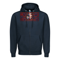 Navy patriotic native american headdress 16oz libbey cup Zipper Hoodie - HRA Design Shop