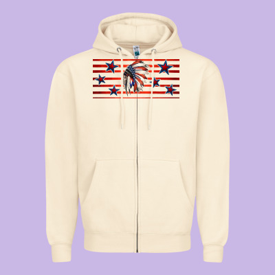 Patriotic Native American Headdress 16oz Libbey Cup Zipper Hoodie Designed By Hra Design Shop