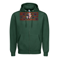 Sports Green patriotic native american headdress 16oz libbey cup Zipper Hoodie - HRA Design Shop