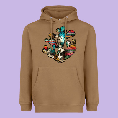 Serape Cactus Heavyweight Hoodie Designed By Jahusdesignshop