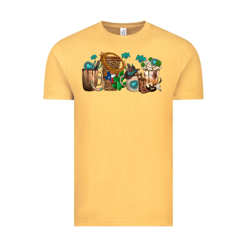 Western Coffee Cups Vintage Tee by texasbilliewilder | Teevron