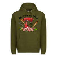 Army Green life is what you bake it Premium Hoodie - MaliasSmallBusiness