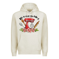 Oatmeal Heather life is what you bake it Premium Hoodie - MaliasSmallBusiness