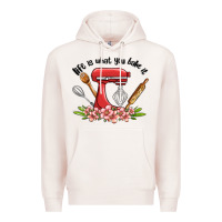 Pale Pink life is what you bake it Premium Hoodie - MaliasSmallBusiness