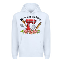 White life is what you bake it Premium Hoodie - MaliasSmallBusiness