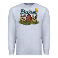 Heather Grey barn mom sunflower Premium Sweatshirt - NancyCooperArtShop