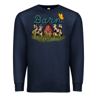 Navy barn mom sunflower Premium Sweatshirt - NancyCooperArtShop