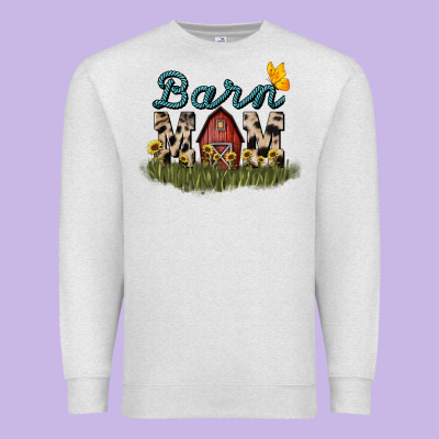 Barn Mom Sunflower Premium Sweatshirt Designed By Nancycooperartshop
