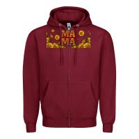 Burgundy sunflowers and butterflies mama 16oz libbey cup Zipper Hoodie - HRA Design Shop