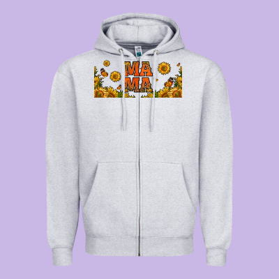 Sunflowers And Butterflies Mama 16oz Libbey Cup Zipper Hoodie Designed By Hra Design Shop